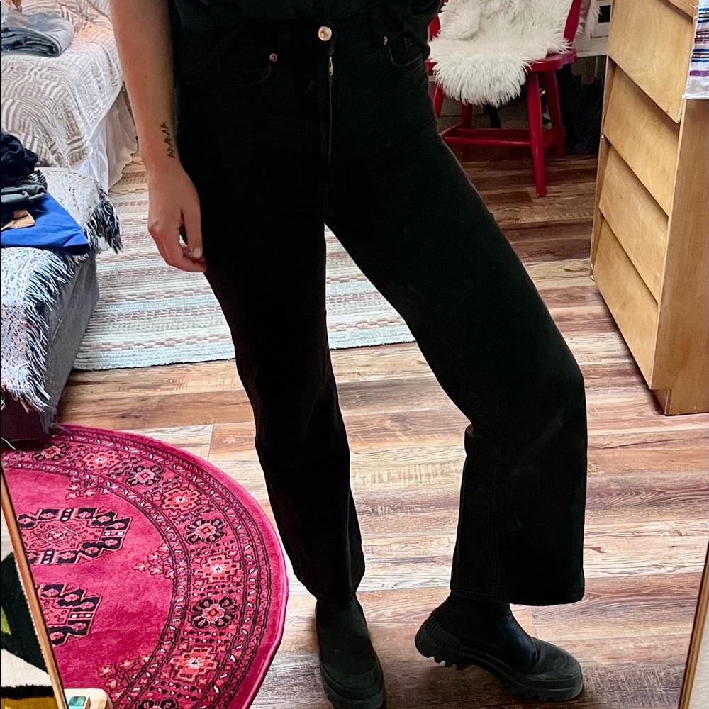 Size 28 soft stretchy straight black jeans